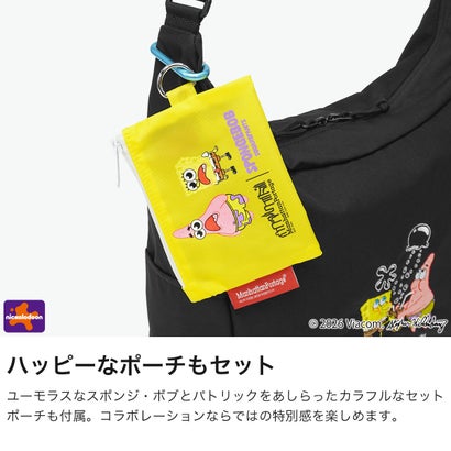 日本正規品 ショルダーバッグ メンズ レディース ブランド スポンジボブ 限定モデル SPONGE BOB BED-STUY SHOULDER BAG CORDURA RIPSTOP MP6041SB （Black）｜詳細画像