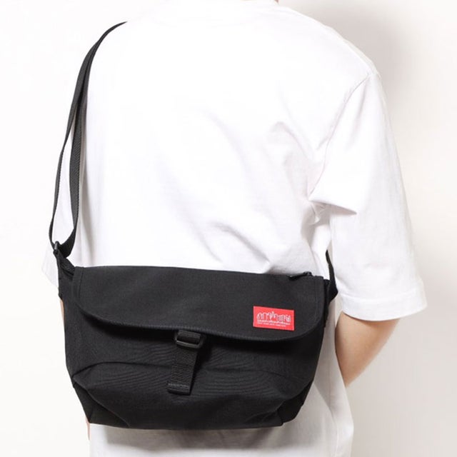 
                    Nylon Messenger Bag JRS Flap Zipper Pocket （Black）