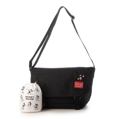 マンハッタンポーテージ Manhattan Portage Nylon Messenger Bag JR Flap Zipper Pocket / Mickey Mouse （Black）｜詳細画像