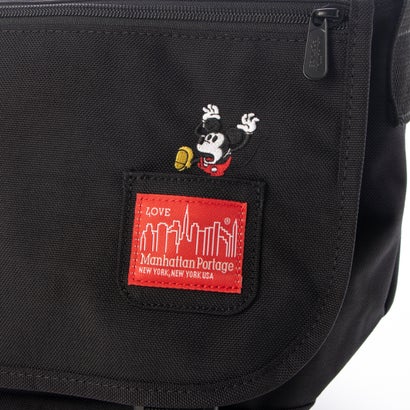 マンハッタンポーテージ Manhattan Portage Nylon Messenger Bag JR Flap Zipper Pocket / Mickey Mouse （Black）｜詳細画像