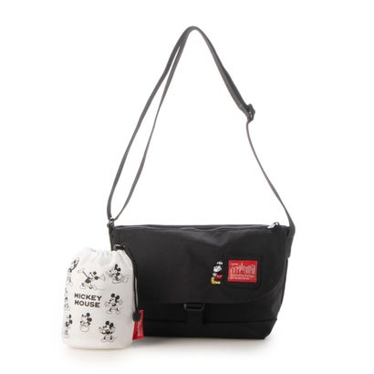 マンハッタンポーテージ Manhattan Portage Nylon Messenger Bag JRS Flap Zipper Pocket / Mickey Mouse （Black）｜詳細画像