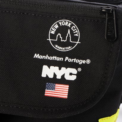 マンハッタンポーテージ Manhattan Portage Nylon Messenger Bag Flap Zipper Pocket Vinyl Lining NEW YORK CITY （Black）｜詳細画像