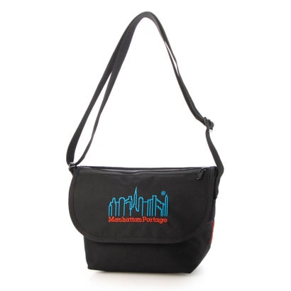 マンハッタンポーテージ Manhattan Portage Nylon Messenger Bag JR Flap Zipper Pocket 3D Embroidery Neon （Black）｜詳細画像