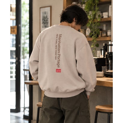 マンハッタンポーテージ Manhattan Portage VerticalLogoSweater/別注ヴァーティカルロゴスウェット （グレイッシュベージュ）｜詳細画像