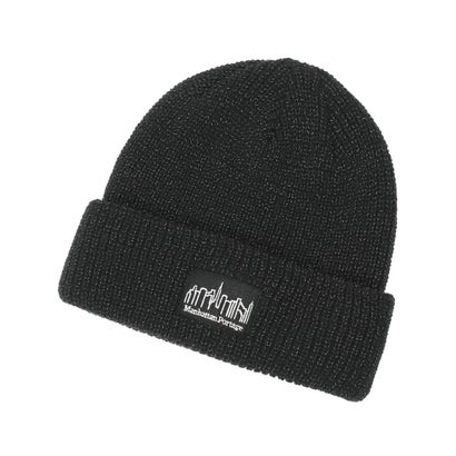 ニット帽 ビーニー ニットキャップ ロゴ REFLECTOR KNIT （BLACK）｜詳細画像