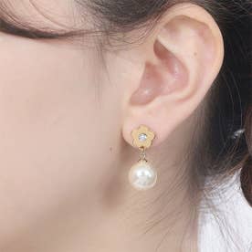 マリークワント MARY QUANT メタルデイジーパール ピアス （ゴールド 