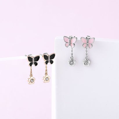 マリークワント MARY QUANT バタフライリボン ピアス （シルバー）｜詳細画像