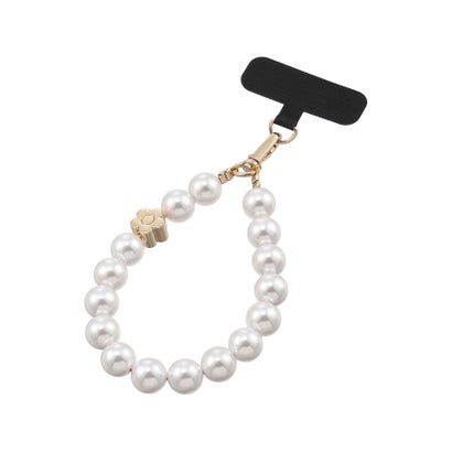 デイジーメタルパール モバイルストラップ （ホワイト）｜詳細画像
