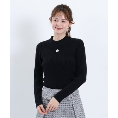 マリークワント MARY QUANT モックネックリブニット プルオーバー （ブラック）｜詳細画像