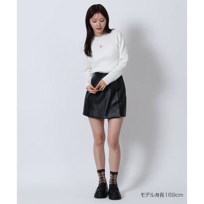 マリークワント MARY QUANT モックネックリブニット プルオーバー （ホワイト）｜詳細画像