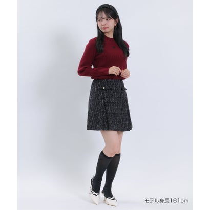 マリークワント MARY QUANT モックネックリブニット プルオーバー （ブルーグレー）｜詳細画像