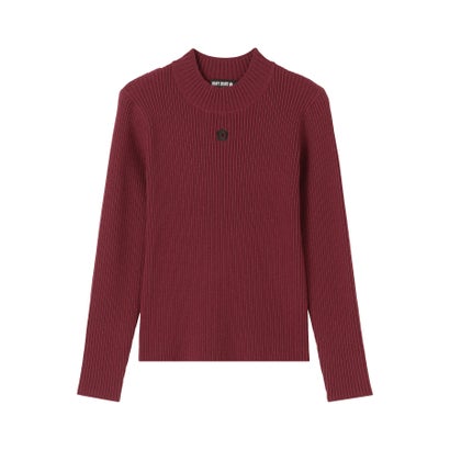マリークワント MARY QUANT モックネックリブニット プルオーバー （ボルドー）｜詳細画像