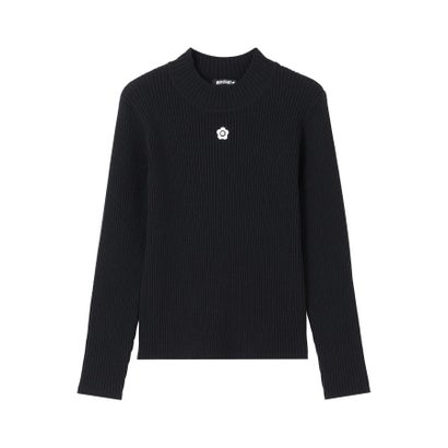 マリークワント MARY QUANT モックネックリブニット プルオーバー （ボルドー）｜詳細画像