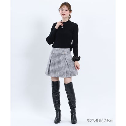 マリークワント MARY QUANT モックネックリブニット プルオーバー （ピンク）｜詳細画像