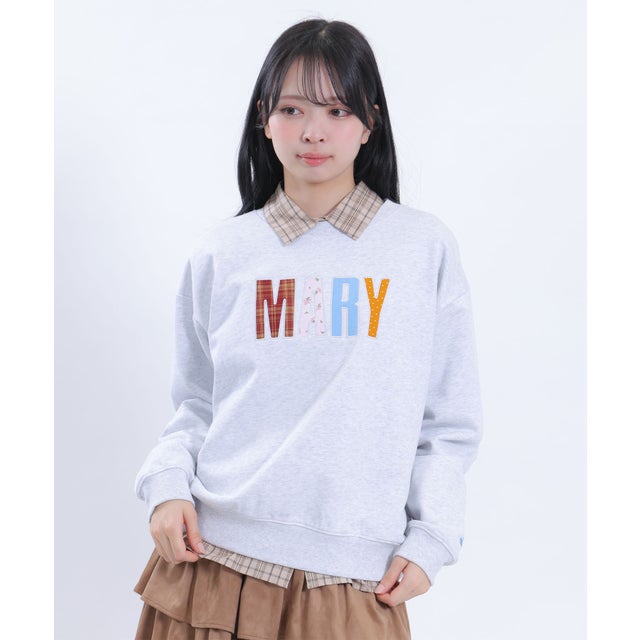 MARYアップリケロゴ プルオーバー （グレー）