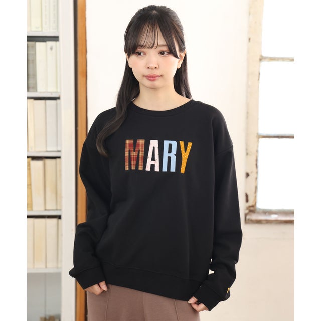MARYアップリケロゴ プルオーバー （ブラック）