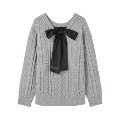 マリークワント MARY QUANT ベロアリボンニット プルオーバー （ブラック）｜詳細画像