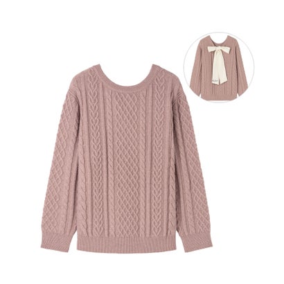 マリークワント MARY QUANT ベロアリボンニット プルオーバー （ブラック）｜詳細画像