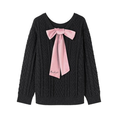 マリークワント MARY QUANT ベロアリボンニット プルオーバー （ブラック）｜詳細画像