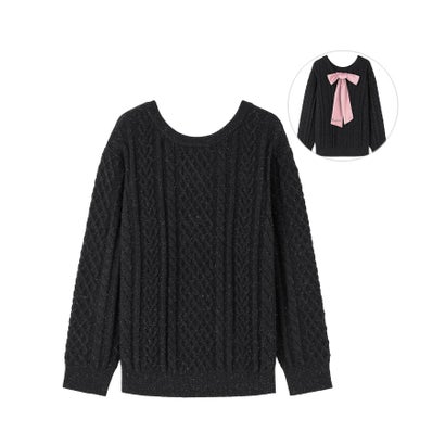 マリークワント MARY QUANT ベロアリボンニット プルオーバー （グレー）｜詳細画像