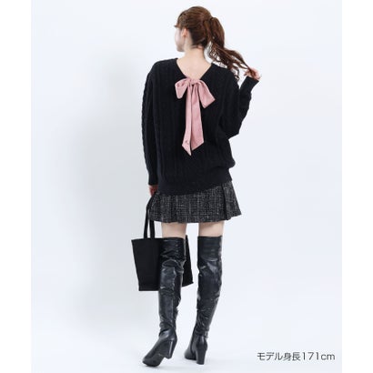 マリークワント MARY QUANT ベロアリボンニット プルオーバー （グレー）｜詳細画像