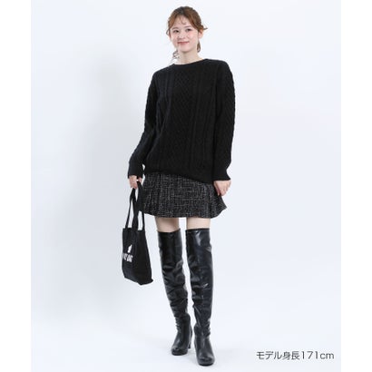 マリークワント MARY QUANT ベロアリボンニット プルオーバー （ピンク）｜詳細画像