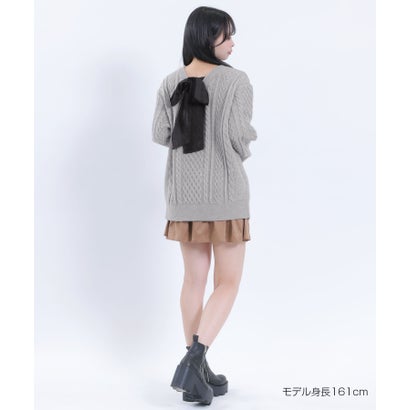 マリークワント MARY QUANT ベロアリボンニット プルオーバー （ピンク）｜詳細画像