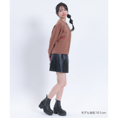 フェイクレザースカート パンツ （ブラック）｜詳細画像