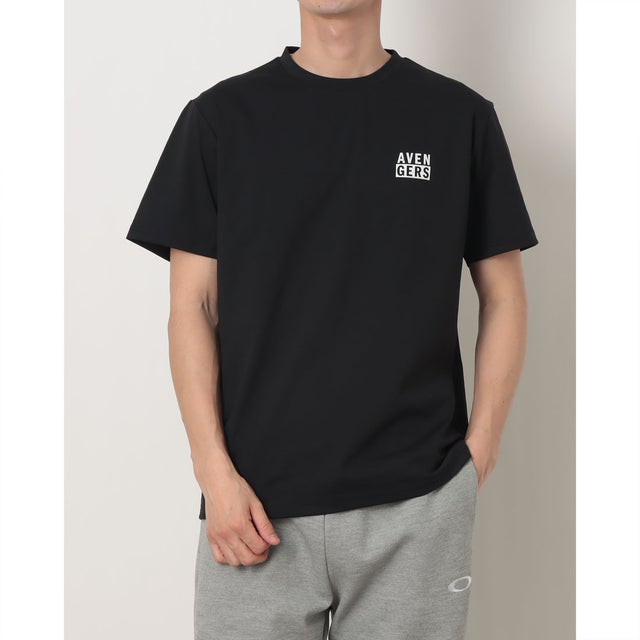 メンズ 半袖Tシャツ UVカットドライグラフィックTシャツ アベンジャーズ TRMV-9C11046TS （ブラック）