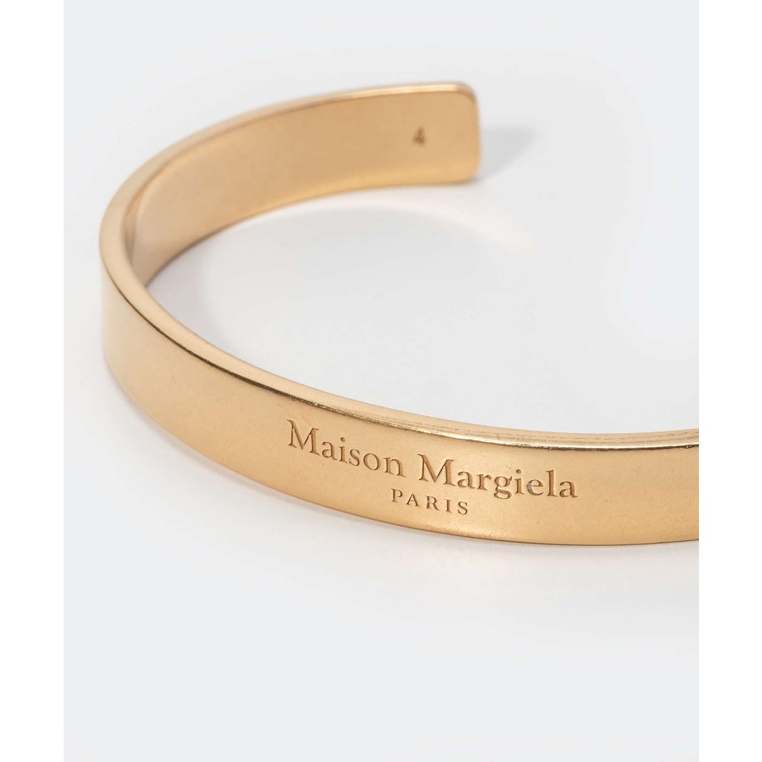 【新品未使用】 Maison Margiela メゾン マルジェラ ブレスレット アクセサリー Logo cuff レディース SM1UY0064SV0158 【03サイズ/YELLOW GOLD PLATING BURATTATO】素材シルバー100%