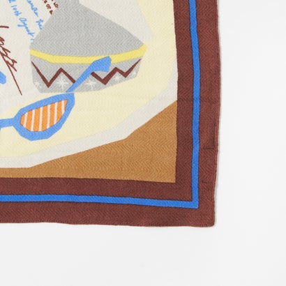 マニプリ manipuri WOOL SILK PRINT STOLE （ブラウン）｜詳細画像