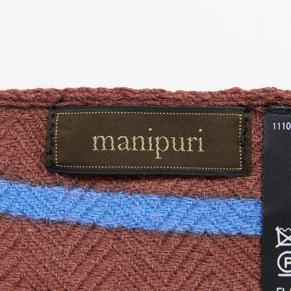 マニプリ manipuri WOOL SILK PRINT STOLE （ブラウン）｜詳細画像