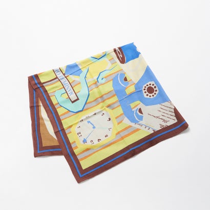 マニプリ manipuri WOOL SILK PRINT STOLE （ブラウン）｜詳細画像