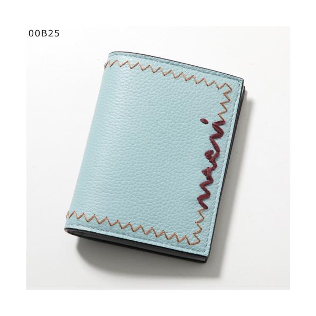 極美品　MARNI マルニ　二つ折り財布　ラウンドジップ　ロゴグラム　希少 マルニ MARNI MARNI 二つ折り財布 PFMOQ14Q11 P6533 ロゴ刺繍 （00B50