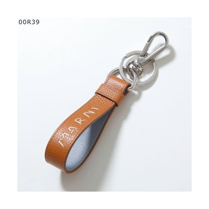 マルニ MARNI MARNI キーリング PCMO0030A0 P6533 レザー ロゴ刺繍 （A5/00B96/ブルー）｜詳細画像