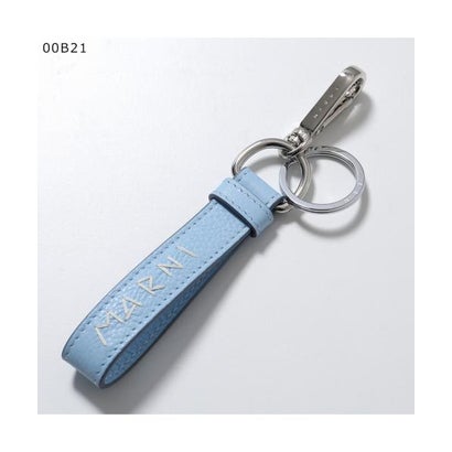 マルニ MARNI MARNI キーリング PCMO0030A0 P6533 レザー ロゴ刺繍 （A5/00B96/ブルー）｜詳細画像