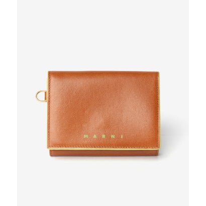 マルニ MARNI Metal Logo Bicolor Trifold Wallet メタル （BARK(00M51)）｜詳細画像
