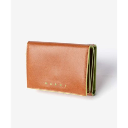 マルニ MARNI Metal Logo Bicolor Trifold Wallet メタル （BARK(00M51)）｜詳細画像
