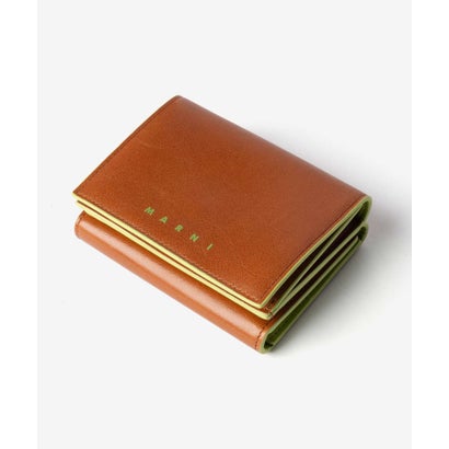 マルニ MARNI Metal Logo Bicolor Trifold Wallet メタル （BARK(00M51)）｜詳細画像