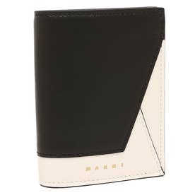 二つ折り財布 ミニ財布 ブラック ホワイト ユニセックス PFMO0055U1 P2644 ZO669 （BLACK LILY WHITE）