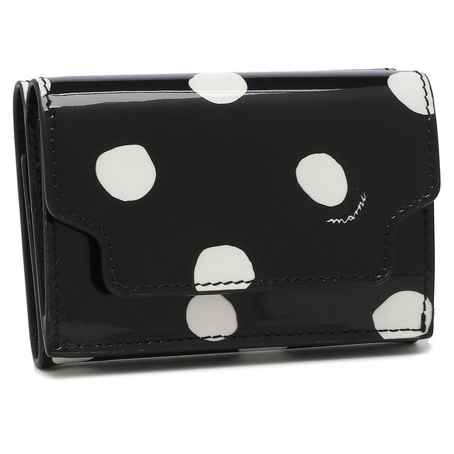 
                    三つ折り財布 ミニ財布 ブラック ホワイト レディース PFMOW02Q05 P6050 ZO230 （BLACK WHITE）