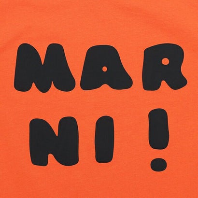 マルニ MARNI Tシャツ・カットソー ロゴプリントクルーネックTシャツ キッズ ロゴ オレンジ キッズ MARNI M00934M00HZ MT163U 0M428 （ORANGE BLUE）｜詳細画像