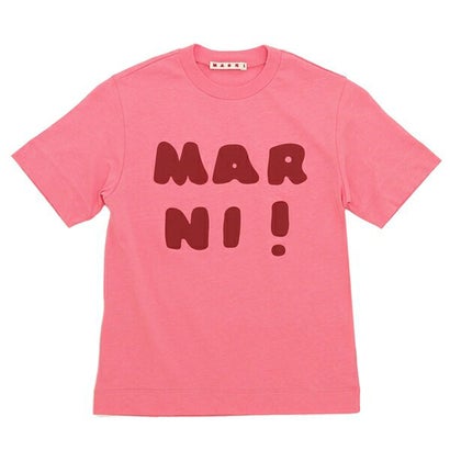 マルニ MARNI Tシャツ・カットソー ロゴプリントクルーネックTシャツ キッズ ロゴ ピンク キッズ MARNI M00934M00HZ MT163U 0M338 （PINK）｜詳細画像