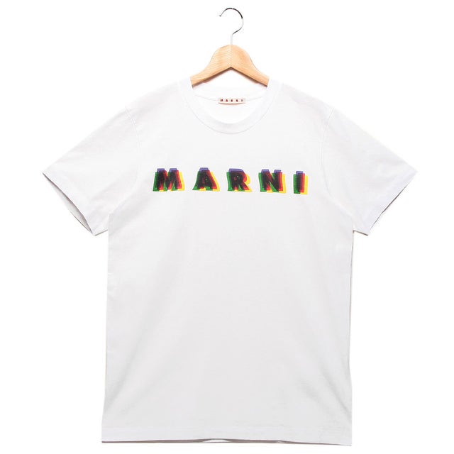 
                    Tシャツ 3D MARNIプリント コットンTシャツ 半袖Tシャツ トップス ホワイト メンズ HUMU0198PE USCV16 MCW01 （LILY-WHITE）