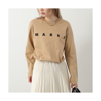 MARNI KIDS 長袖 Tシャツ M01603 M00RF ロゴ （0M721/カーキブラウン）｜詳細画像