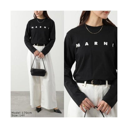 マルニ MARNI MARNI KIDS 長袖 Tシャツ M01603 M00RF ロゴ （0M900/ブラック）｜詳細画像