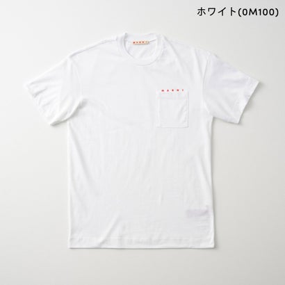 マルニ MARNI Tシャツ キッズ T-SHIRT WITH PEEPING MARNI LOGO M01415 M00RF （ホワイト(0M100)）｜詳細画像