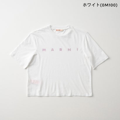 マルニ MARNI Tシャツ キッズ T-SHIRT WITH RHINESTONE LOGO M01968 M00SG （ホワイト(0M100)）｜詳細画像