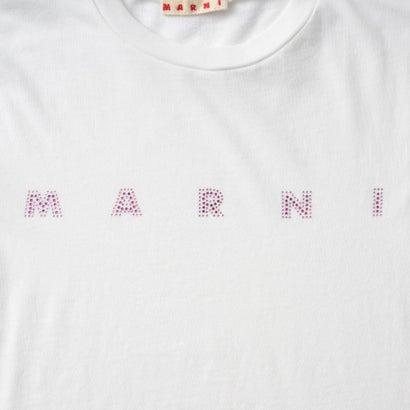 マルニ MARNI Tシャツ キッズ T-SHIRT WITH RHINESTONE LOGO M01968 M00SG （ホワイト(0M100)）｜詳細画像