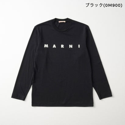 マルニ MARNI Tシャツ キッズ LONG-SLEEVED T-SHIRT WITH BOLD MARNI LOGO M01603 M00RF （ブラック(0M900)）｜詳細画像